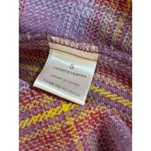 Dizzy Lizzy Purple Orange Plaid Shacket Button‎ Down Shirt Jacket Small thumbnail 4