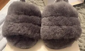 UGG I Fluff Yeah Slide - Charcoal Gray thumbnail 1
