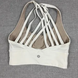 Lululemon Free to Be Moved Bra Womens 2 White Strappy Back Longline LW2ATCS thumbnail 3