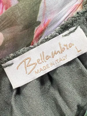 Bellambra Made in Italy Silk Blend Sage Green Floral Halter Maxi Dress thumbnail 7
