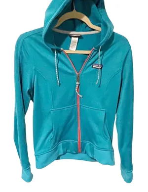 Patagonia Size XS Teal Full Zip Lightweight‎ Hooded Jacket Athletic thumbnail 1