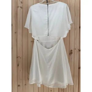 NWT Lulus Blissful Love Ivory Cutout Mini Skater Dress Party Night Out Flowy M thumbnail 4