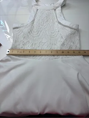 Missguided White Lace Halter Skater Dress Rush Week Bridal Wedding EUC Size S thumbnail 6