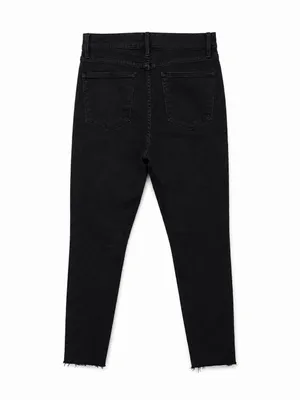 FRAME Ali High Rise Cigarette Jeans Women’s 29 Black Raw Hem Made USA thumbnail 4