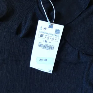 Zara NWT Women's Black Empire Waist Spaghetti Strap V-Neck Sundress Size M thumbnail 5