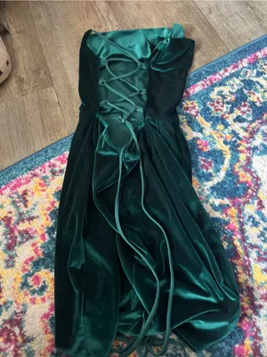 Lucy In the sky Green Velvet Mini Dress Size XSmall thumbnail 6