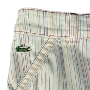 Lacoste White Pink Blue Green Pastel Pinstripe Pencil Mini Skirt size 36 / 4 / S thumbnail 7