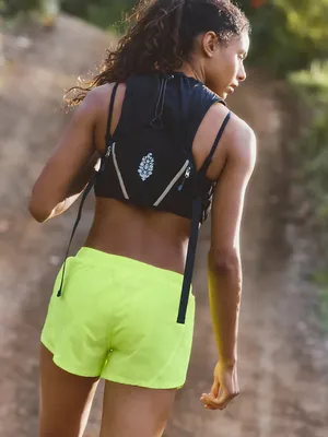 Marathon Colorblock Run Shorts - Highlighter Yellow thumbnail 2