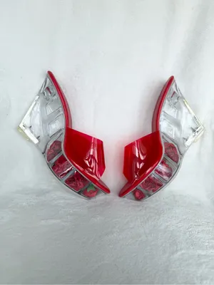 Red Clear Wedge Slide Sandals with Rose thumbnail 6