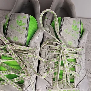Adidas 80's retro slam court white green stars sneakers shoes sz 9 just dirty thumbnail 4