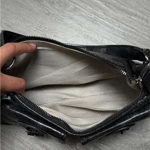 Elegant Faux Black Leather Shoulder Bag thumbnail 3