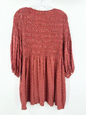 Madewell Easy Smocked Long Sleeve Mini Shift Dress Tiny‎ Daisy Size Small thumbnail 3