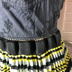 Free People Maxi Dress Striped Pleated boho fairy festival whimsigoth hippie M thumbnail 11