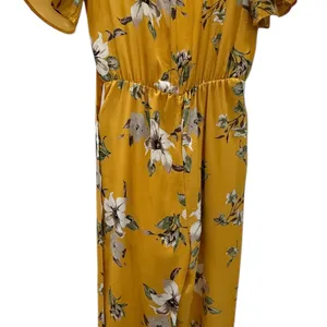 Romper Jumpsuit yellow floral size small by sienna sky perfect for fall w denim thumbnail 2
