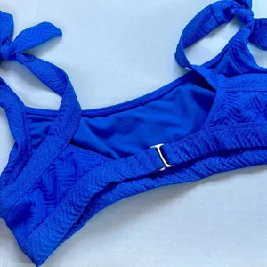 NWOT Sugar Beach Cobalt Blue Glitter Chevron Swim Bikini Set Sz Medium thumbnail 11