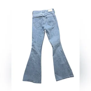 Hollister High Rise Flare Split Hem Medium Wash Jeans Y2K Women’s Size 24 L 29 thumbnail 4
