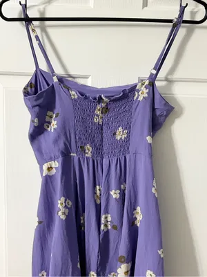 Reformation Lavender Floral Spaghetti-Strap Dress thumbnail 6