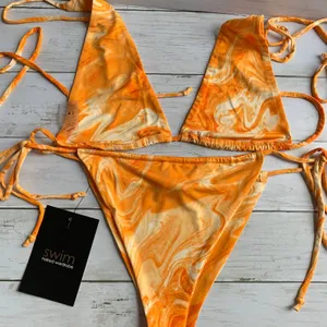 NWT‎ Naked Wardrobe Bikini Set in Orange Swirl thumbnail 7