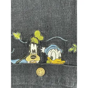 Vintage Mickey Characters Corduroy Button Up Shirt Disney Embroidered Plus 26W thumbnail 5