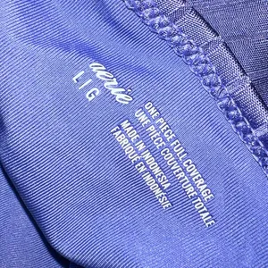 Aerie Ribbed Shine Side Scoop One Piece Swimsuit in Baja Blue Size Large NWT thumbnail 12