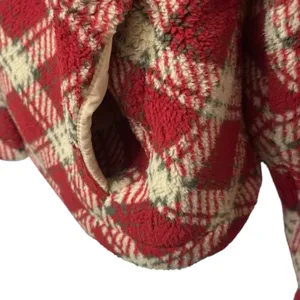 Wild Fable‎ Red Diamond Print Women's Size Large Short Jacket Shacket Pockets thumbnail 5
