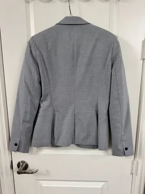 ZARA BASIC COLLECTION Grey One-Button Structured Blazer Size 4 thumbnail 4