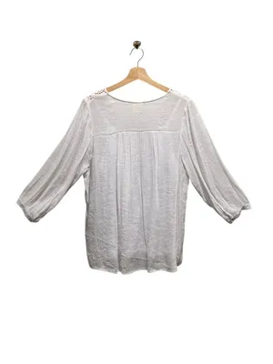 Anthropologie Fig And Flower Gauzy Top White Size XL Boho Cottagecore Coastal thumbnail 13