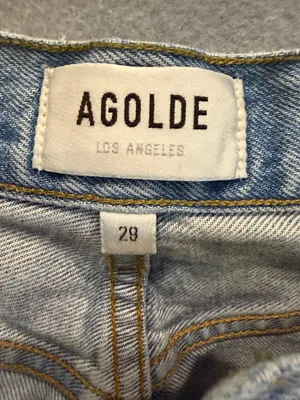 Agolde Riley High Rise‎ Crop Jeans 29 Distressed Light Wash Mom Y2K Straight Leg thumbnail 7