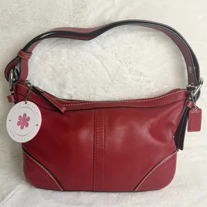 y2k Coach Red Convertible F12322 Hobo Shoulder Bag Crossbody thumbnail 1