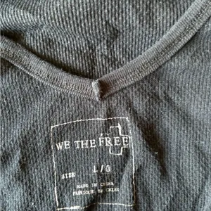 We The Free Black Long Sleeve V Neck Thermal Dress Size Large thumbnail 3