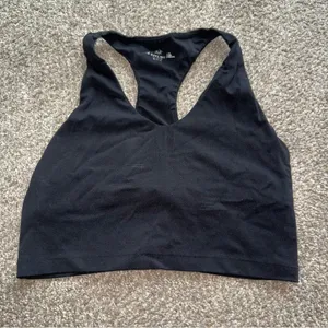 Aerie - Real Me Racerback Longline Sports Bra - Black, Medium thumbnail 1