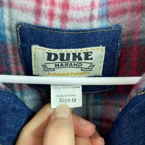 Vintage Duke Haband men's soft fleece lined denim‎ snap button pocket jacket M thumbnail 6