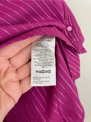 Anthropologie The Shrunken Bennet Lurex Stripe Buttondown Shirt by Maeve Size XL thumbnail 8