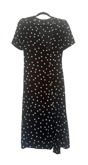 VICI Black & White Polka Dot Faux Wrap Dress Midi Dress Size Small thumbnail 1