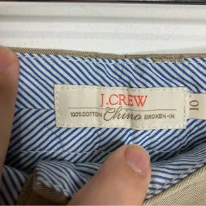 J. Crew 100% cotton chino‎ broken in khaki shorts size 10 thumbnail 2