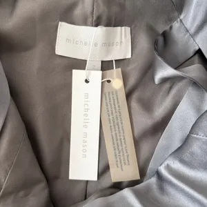 Michelle Mason Cross Back Slit Maxi Dress - Womens Size 2 Gunmetal NWT thumbnail 9