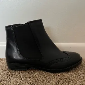 Black David Tate Tisa Leather Boots Size 9.5 thumbnail 7