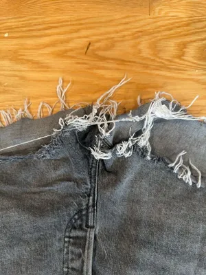 Levi’s 501 Original High Rise Cut Off Denim Shorts Gray Black Distressed Women’s thumbnail 8