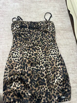 Zara cheetah print mini dress size xs thumbnail 1