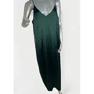 NWT Marine Layer Gabrielle Slip Dress Green Gables XL Maxi Satin Emerald thumbnail 4