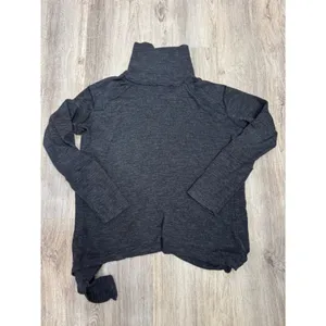 WE THE FREE Charcoal Grey Turtleneck Open Back/Tie back‎ Long Sleeve Size Large thumbnail 2