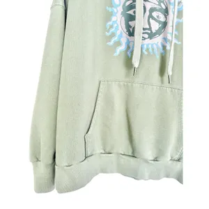 American Eagle Sublime Hoodie Oversized XS Green‎ Sun Graphic Band Tee Y2K Baggy thumbnail 5