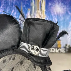Disney parks Jack Skellington top hat & veil Minnie Mouse ears thumbnail 2