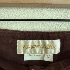 Margaret Godfrey Vintage Western Boho 70s Suede Chocolate Brown Bootcut Pants 12 thumbnail 5