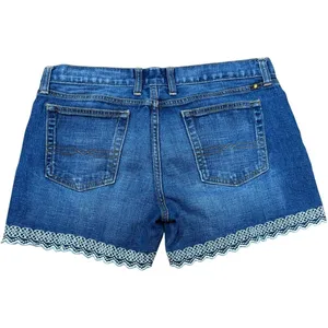 Lucky Brand Medium Wash Scalloped Embroidered Low Rise Jean Shorts Boho 6‎ / 28 thumbnail 2