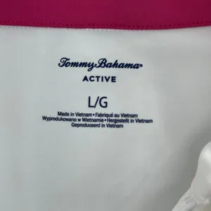 Tommy Bahama Active White Short Sleeve 1/4 Zip Golf Tennis Polo Shirt Large thumbnail 6