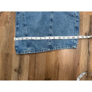Listicle Wide Leg Jeans NWT L High Rise Denim Trendy‎ Cropped Raw Hem thumbnail 8