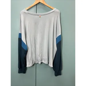 Lane Bryant Livi Colorblock Sweatshirt Sz 26 28 Cozy Soft Long Sleeve Blue thumbnail 7