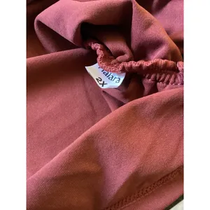 Halara NWOT Short Sleeve V-Neck Ruched Faux Wrap Top Terracotta Red thumbnail 4