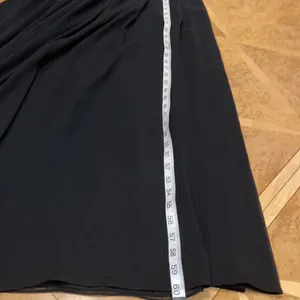 Alice + Olivia Sleeveless Silk Blend Lamb Leather Trim Maxi Black Dress Like New thumbnail 8